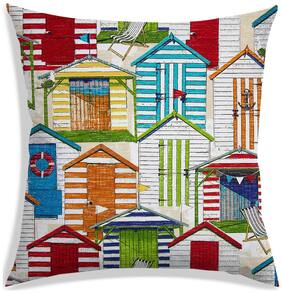 RADANYA Floral Polyester Off-white Cushion Cover ( Large , Pack of 1 )