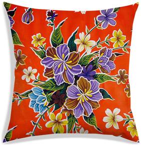 RADANYA Floral Polyester Orange Cushion Cover ( Extra large , Pack of 1 )