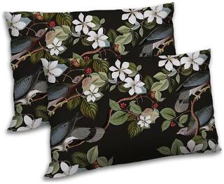 RADANYA Polyester Floral Pillow Covers ( Pack of 2 , Black )