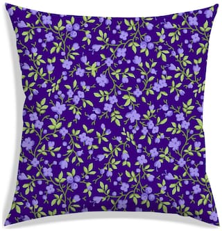 RADANYA Floral Polyester Purple Cushion Cover ( Extra large , Pack of 1 )