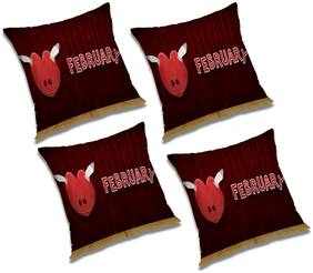 RADANYA Floral Cushion Cover with Filler (Set of 4) 24x24 inch