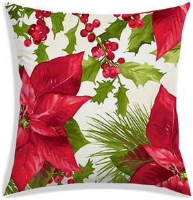 RADANYA Floral Polyester White Cushion Cover ( Small , Pack of 1 )