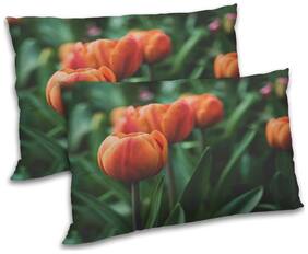 RADANYA Polyester Floral Pillow Covers ( Pack of 2 , Green )