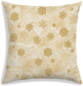 RADANYA Floral Polyester Beige Cushion Cover ( Extra large , Pack of 1 )