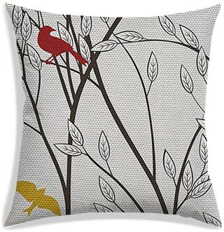 RADANYA Floral Polyester Off-white Cushion Cover ( Large , Pack of 1 )