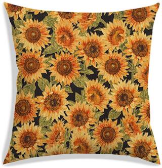 RADANYA Floral Polyester Black Cushion Cover ( Small , Pack of 1 )
