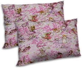 RADANYA Polyester Floral Pillow Covers ( Pack of 2 , Pink )