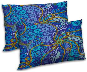 RADANYA Polyester Floral Pillow Covers ( Pack of 2 , Blue )