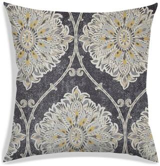 RADANYA Floral Polyester Grey Cushion Cover ( Large , Pack of 1 )