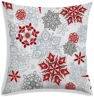 RADANYA Floral Polyester Off-white Cushion Cover ( Large , Pack of 1 )