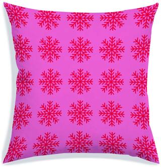 RADANYA Floral Polyester Pink Cushion Cover ( Large , Pack of 1 )