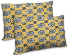 RADANYA Polyester Floral Pillow Covers ( Pack of 2 , Yellow )