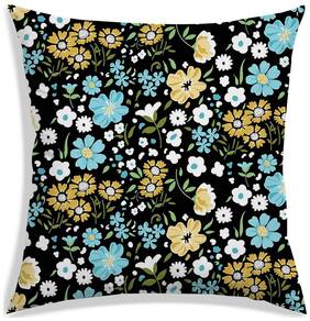 RADANYA Floral Polyester Black Cushion Cover ( Small , Pack of 1 )