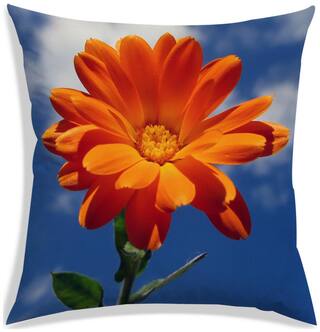 RADANYA Floral Polyester Yellow Cushion Cover ( Large , Pack of 1 )