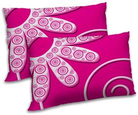 RADANYA Polyester Floral Pillow Covers ( Pack of 2 , Pink )