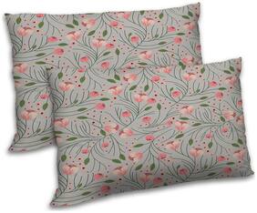RADANYA Polyester Floral Pillow Covers ( Pack of 2 , Beige )
