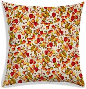 RADANYA Floral Polyester Cream Cushion Cover ( Regular , Pack of 1 )
