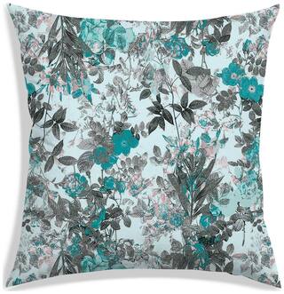 RADANYA Floral Polyester Blue Cushion Cover ( Regular , Pack of 1 )