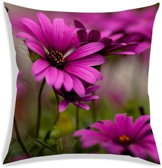 RADANYA Floral Polyester Pink Cushion Cover ( Large , Pack of 1 )
