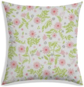 RADANYA Floral Polyester White Cushion Cover ( Regular , Pack of 1 )