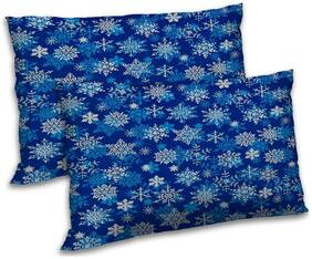 RADANYA Polyester Floral Pillow Covers ( Pack of 2 , Blue )