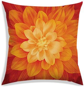 RADANYA Floral Polyester Orange Cushion Cover ( Regular , Pack of 1 )