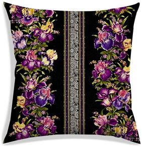 RADANYA Floral Polyester Black Cushion Cover ( Regular , Pack of 1 )