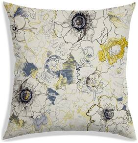 RADANYA Floral Polyester Beige Cushion Cover ( Large , Pack of 1 )