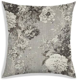 RADANYA Floral Polyester Grey Cushion Cover ( Regular , Pack of 1 )