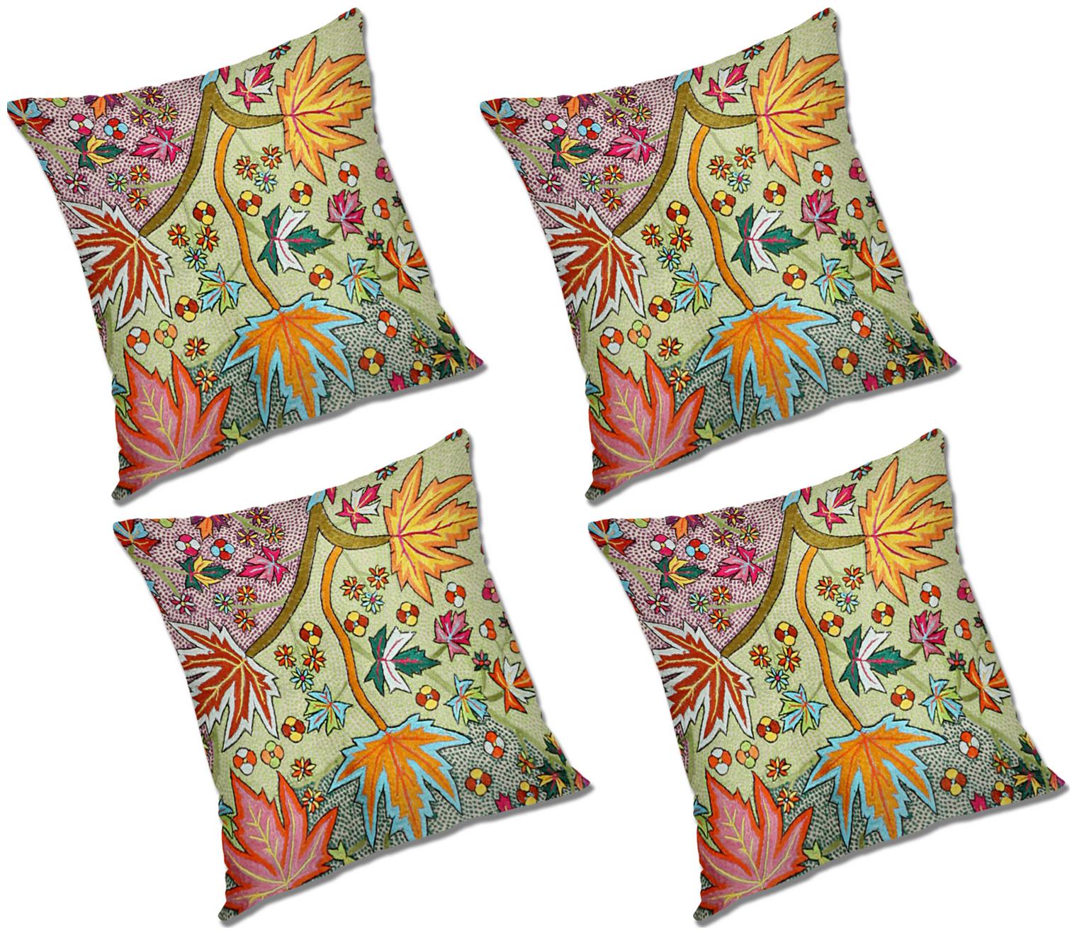 

RADANYA Floral Cushion Cover with Filler (Set of 4) 12X12 inch