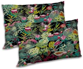 RADANYA Polyester Floral Pillow Covers ( Pack of 2 , Black )