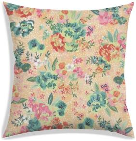 RADANYA Floral Polyester Peach Cushion Cover ( Regular , Pack of 1 )