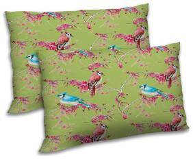 RADANYA Polyester Floral Pillow Covers ( Pack of 2 , Green )