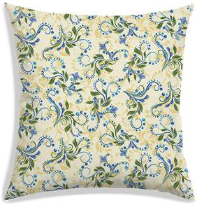 RADANYA Floral Polyester Beige Cushion Cover ( Regular , Pack of 1 )