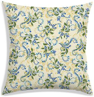 RADANYA Floral Polyester Beige Cushion Cover ( Regular , Pack of 1 )