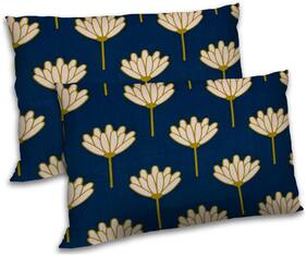 RADANYA Polyester Floral Pillow Covers ( Pack of 2 , Blue )