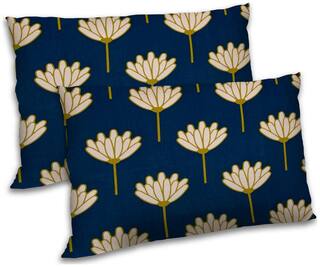 RADANYA Polyester Floral Pillow Covers ( Pack of 2 , Blue )