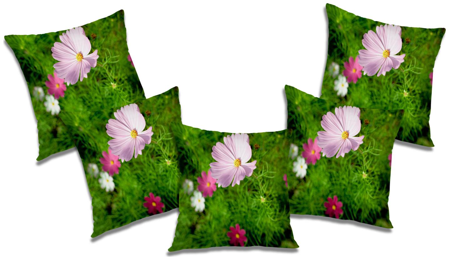 

RADANYA Floral Cushion Cover with Filler (Set of 5) 24x24 inch
