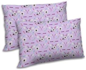 RADANYA Polyester Floral Pillow Covers ( Pack of 2 , Purple )