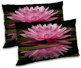 RADANYA Polyester Floral Pillow Covers ( Pack of 2 , Black )