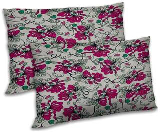 RADANYA Polyester Printed Pillow Covers ( Pack of 2 , Off-White )