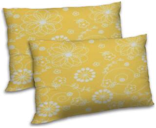 RADANYA Polyester Floral Pillow Covers ( Pack of 2 , Yellow )