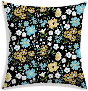 RADANYA Floral Polyester Black Cushion Cover ( Small , Pack of 1 )