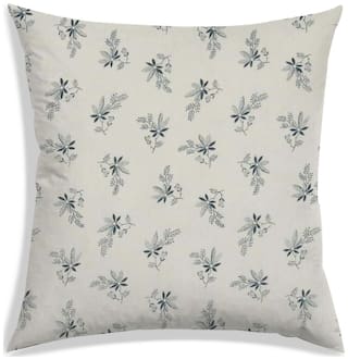 RADANYA Floral Polyester Beige Cushion Cover ( Large , Pack of 1 )
