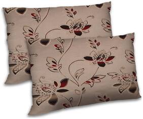 RADANYA Polyester Floral Pillow Covers ( Pack of 2 , Peach )
