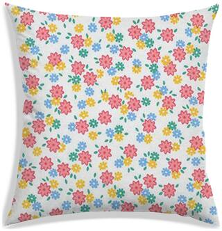 RADANYA Floral Polyester White Cushion Cover ( Small , Pack of 1 )