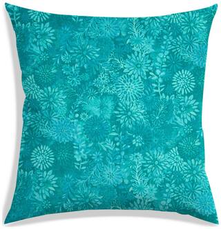 RADANYA Floral Polyester Blue Cushion Cover ( Large , Pack of 1 )
