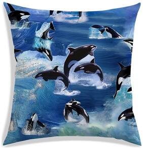 RADANYA Floral Polyester Orange Cushion Cover ( Small , Pack of 1 )