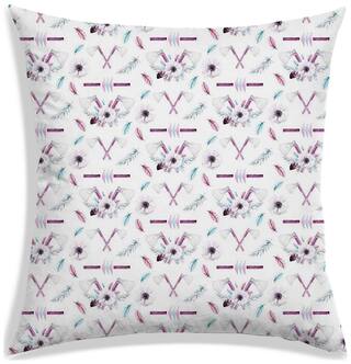 RADANYA Floral Polyester White Cushion Cover ( Extra large , Pack of 1 )