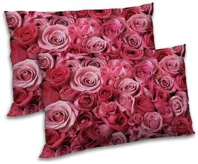 RADANYA Polyester Floral Pillow Covers ( Pack of 2 , Pink )